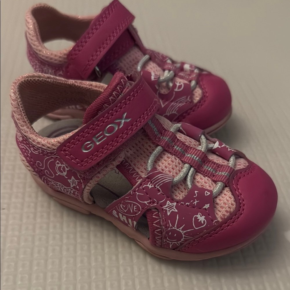 Geox Pink and Light Pink Girls' Sandal Sneakers